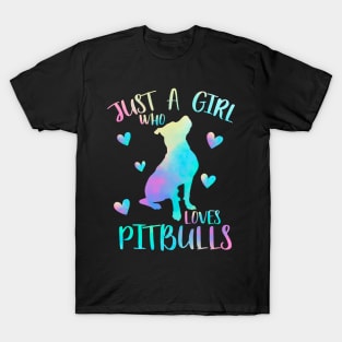 Just a girl who loves pitbulls T-Shirt